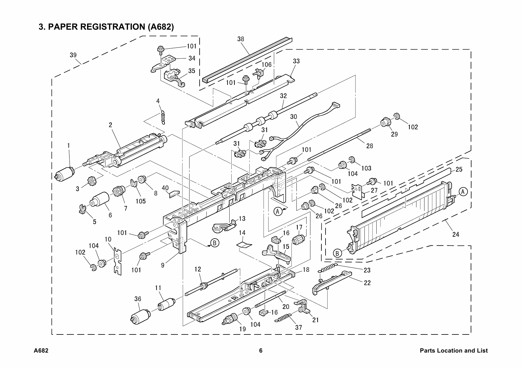 RICOH Options A682 PAPER-TRAY-UNIT Parts Catalog PDF download-3